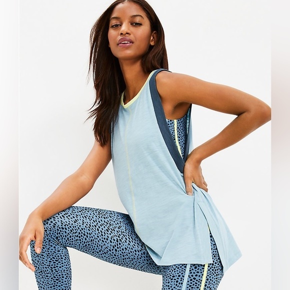 LOU & GREY Colorblock Softslub Tunic Tank Top - Picture 2 of 9